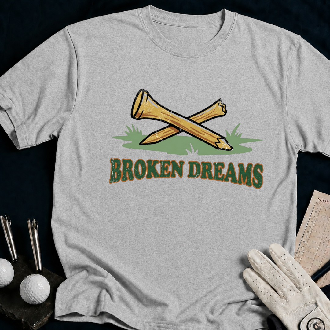 Broken Dreams – funny golf t-shirt in Sport Grey | Bad Lies Club
