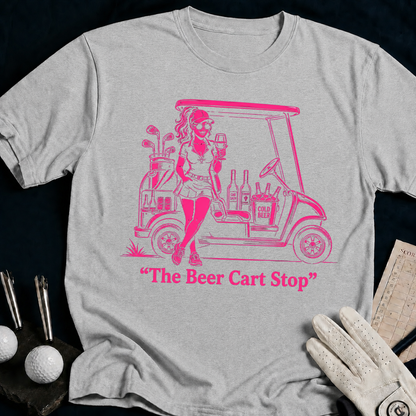 The Beer Cart Stop – funny women's golf t-shirt in Sport Grey | Bad Lies Club
