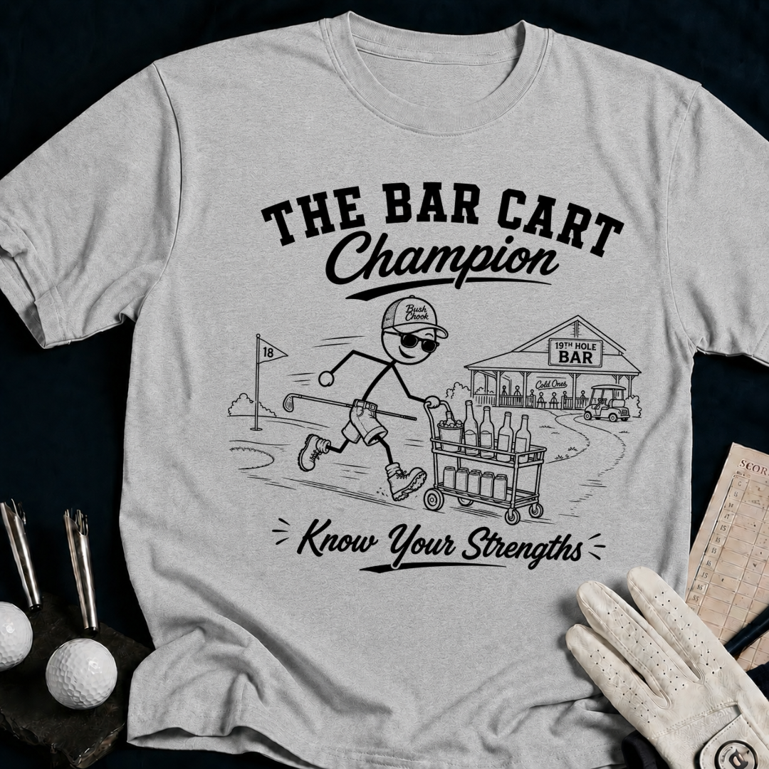 Bar Cart Champion – funny golf t-shirt in Sport Grey | Bad Lies Club
