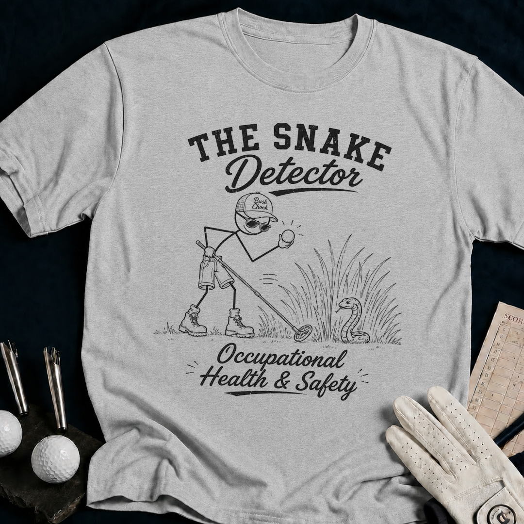 The Snake Detector – funny golf t-shirt in Sport Grey | Bad Lies Club