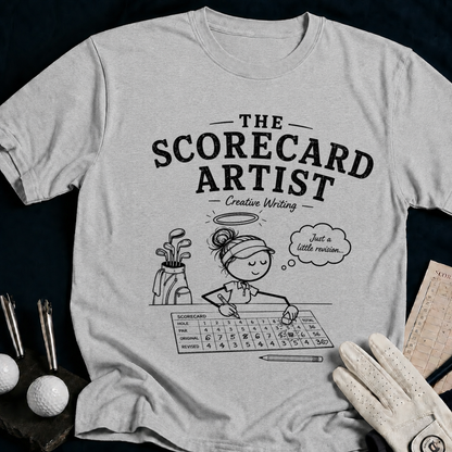 The Scorecard Artist – funny women's golf t-shirt in Sport Grey | Bad Lies Club