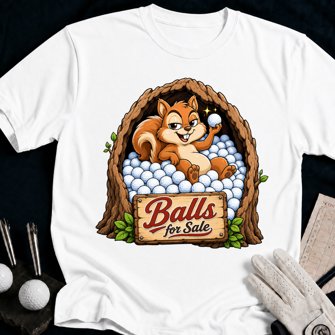 Balls For Sale – funny golf t-shirt in White | Bad Lies Club