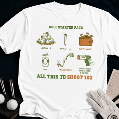 Golf Starter Pack – funny golf t-shirt in White | Bad Lies Club
