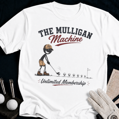 The Mulligan Machine – funny golf t-shirt in White | Bad Lies Club