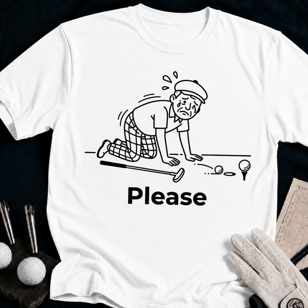 Please – funny golf t-shirt in White | Bad Lies Club