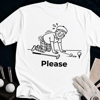 Please – funny golf t-shirt in White | Bad Lies Club