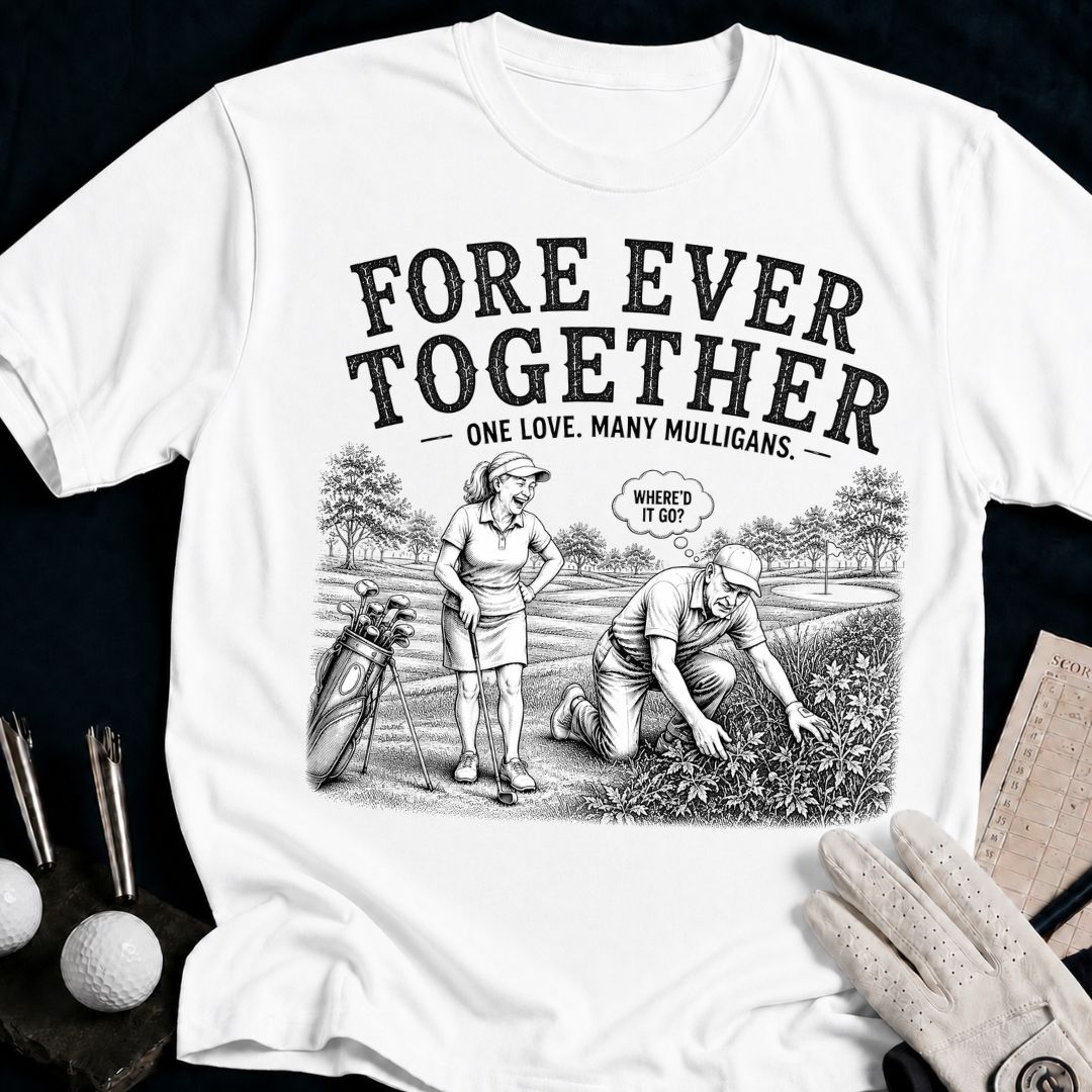 Fore Ever Together – funny golf t-shirt in White | Bad Lies Club