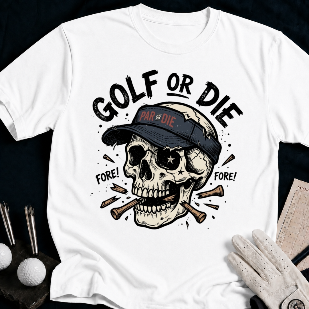 Golf or Die – funny golf t-shirt in White | Bad Lies Club
