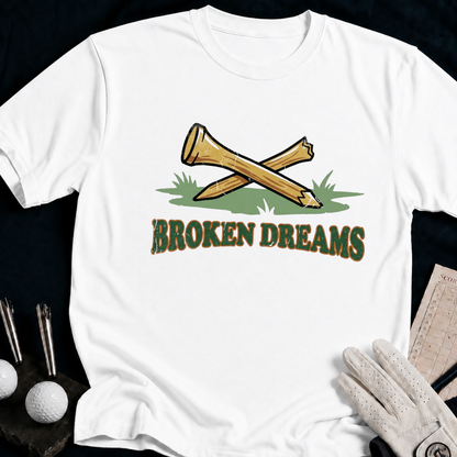 Broken Dreams – funny golf t-shirt in White | Bad Lies Club