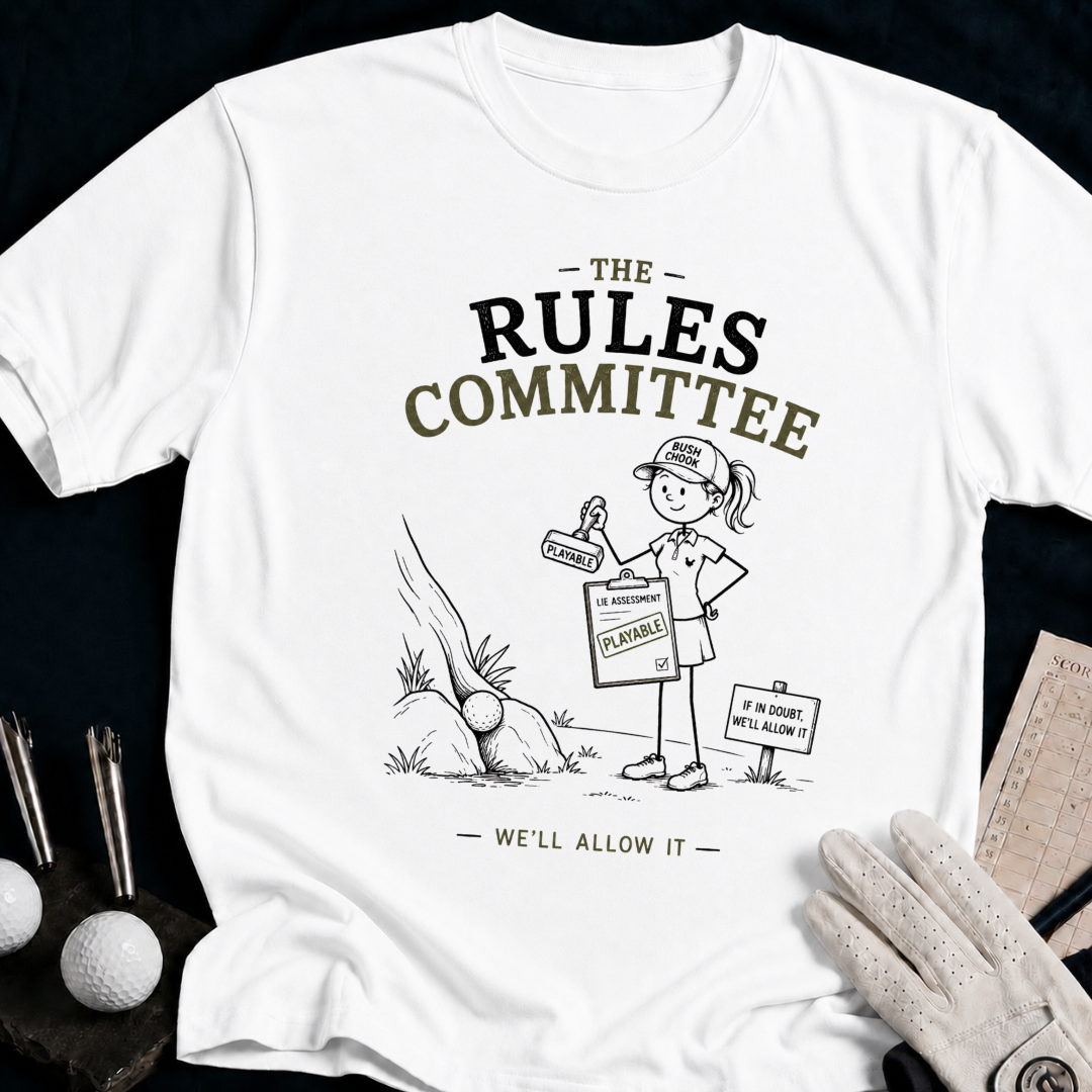 The Rules Committee – funny women's golf t-shirt in White | Bad Lies Club