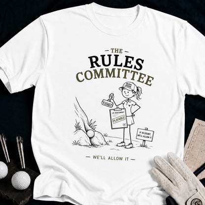 The Rules Committee – funny women's golf t-shirt in White | Bad Lies Club