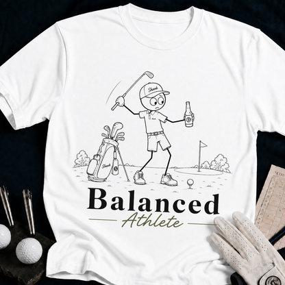 Balanced Athlete – funny golf t-shirt in White | Bad Lies Club