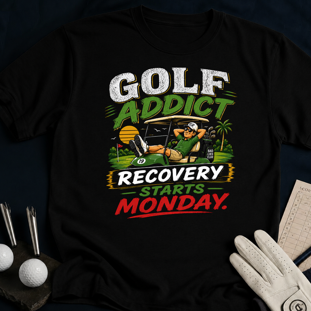 Golf Addict. Recovery Starts Monday. - black