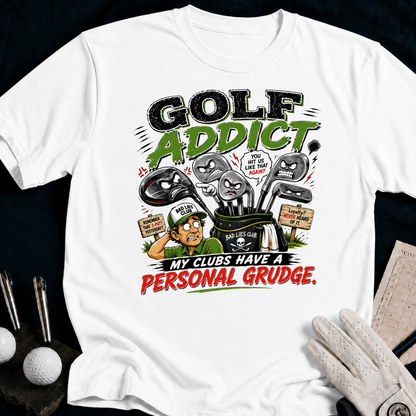 Golf Addict. My Clubs Have A Personal Grudge. - white